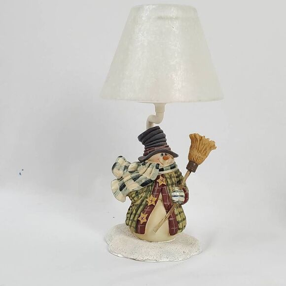 Snowman Tea Candle Holder Lamp Christmas Holiday Decor - Picture 2 of 6